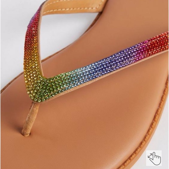 Torrid Rainbow Rhinestone Flip Flop (WW) - Picture 3 of 6